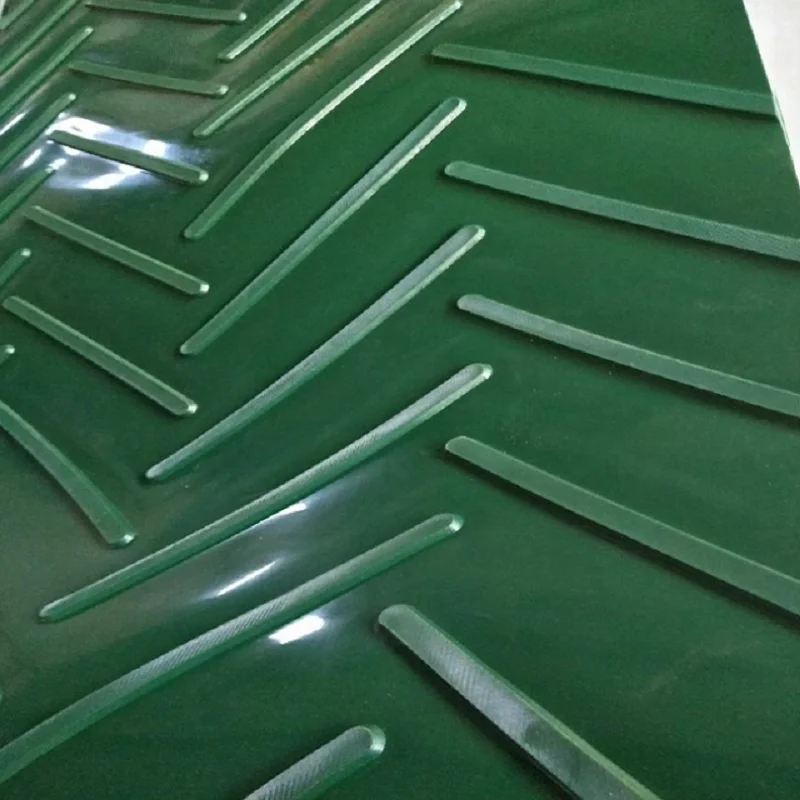 PVC 7mm white chevron pattern food grade climbing conveyor belt for grain and flour |