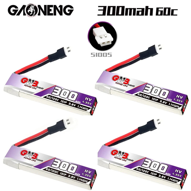Литий-полимерный аккумулятор GNB 1S 300 мА · ч 120C, 1-10 шт., для US65, UK65, Inductrix, Beta65S, URUAV UR65, Mobula7, крошечный вуп-Дрон с разъемом 51005 Литий-полимерный аккумулятор GNB 1S 300 мА · ч 120C, 1-10 шт., для US65, UK65, Inductrix, Beta65S, URUAV UR65, Mobula7, крошечный вуп-Дрон с разъемом 51005