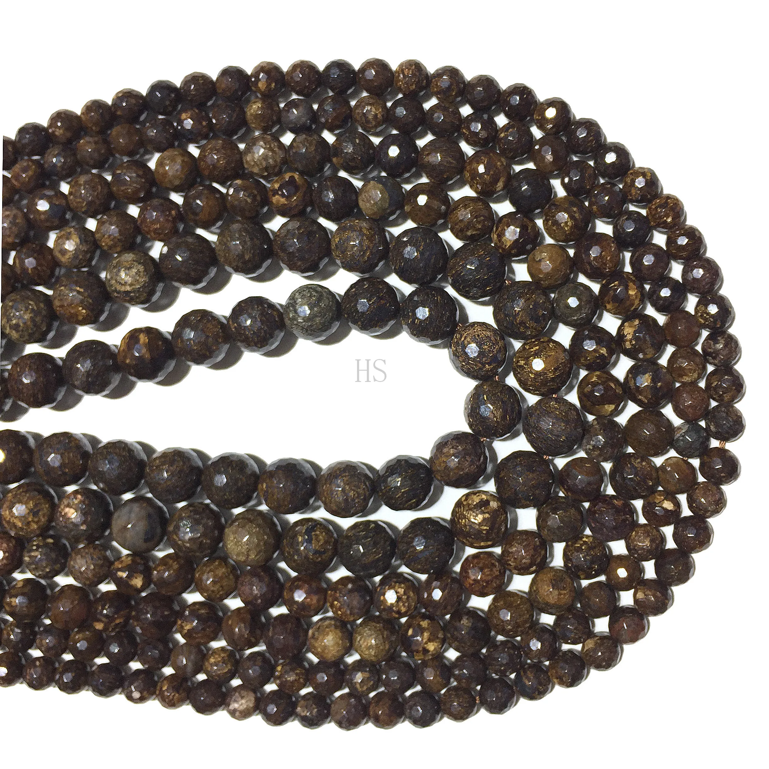 Bronzite граненые круглые бусины россыпью натуральный камень целебная энергия