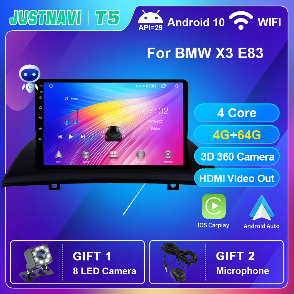 

Car Radio For BMW X3 E83 2006-2010 Voice Control Auto Stereo WIFI DSP Navi Multimedia Video Playe GPS Headrest Autoradio Carplay
