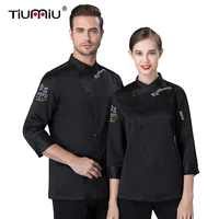 fashion chef uniforms unisex single breasted work jacket restaurant hotel cooking shirt cafe bakery barbecue waiter overalls