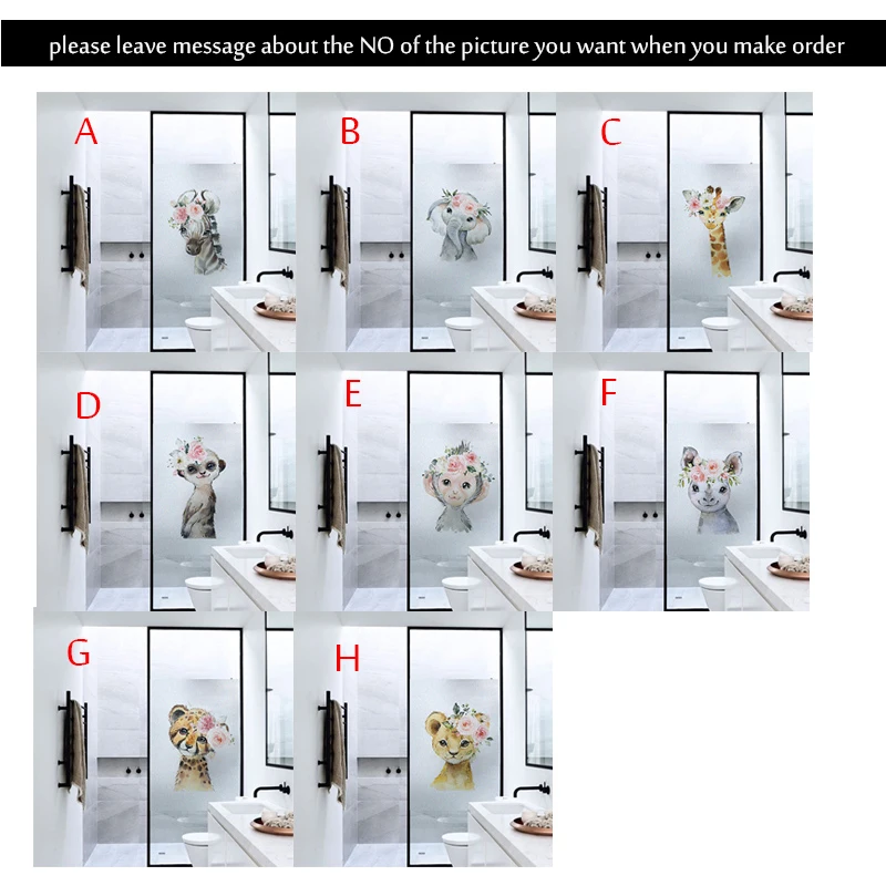 Декоративные оконные пленки с принтом цветов оленей Льва тигра наклейки для