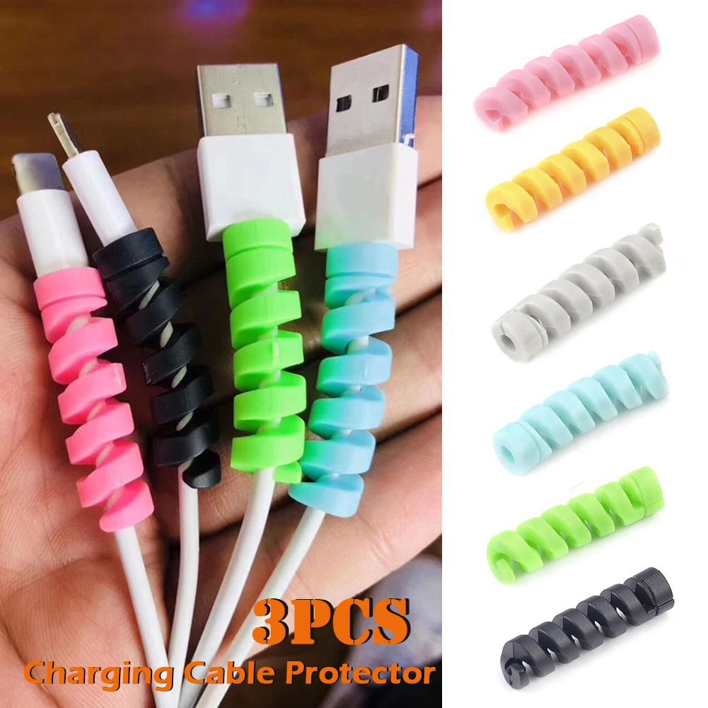 3 шт кабель протектор намотки защитная трубка кабель Обложка заставка для USB зарядное устройство органайзер для кабеля Protetor