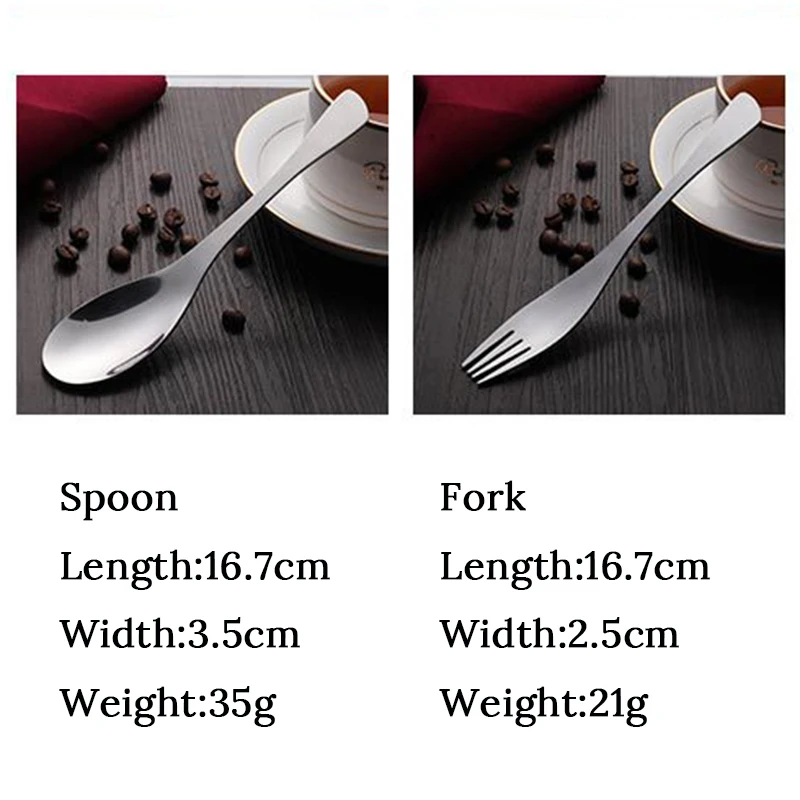 Ложка и вилка 2 шт./компл. столовые приборы нержавеющая сталь для рисового супа