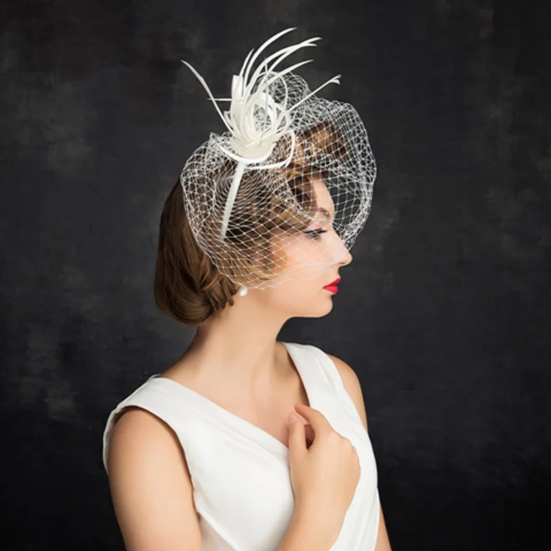 

Fashion Women High Quality Hair Hoop Top Hat Accessories Feather Female Formal Headwear Chapeau Femme Gorros Mujer