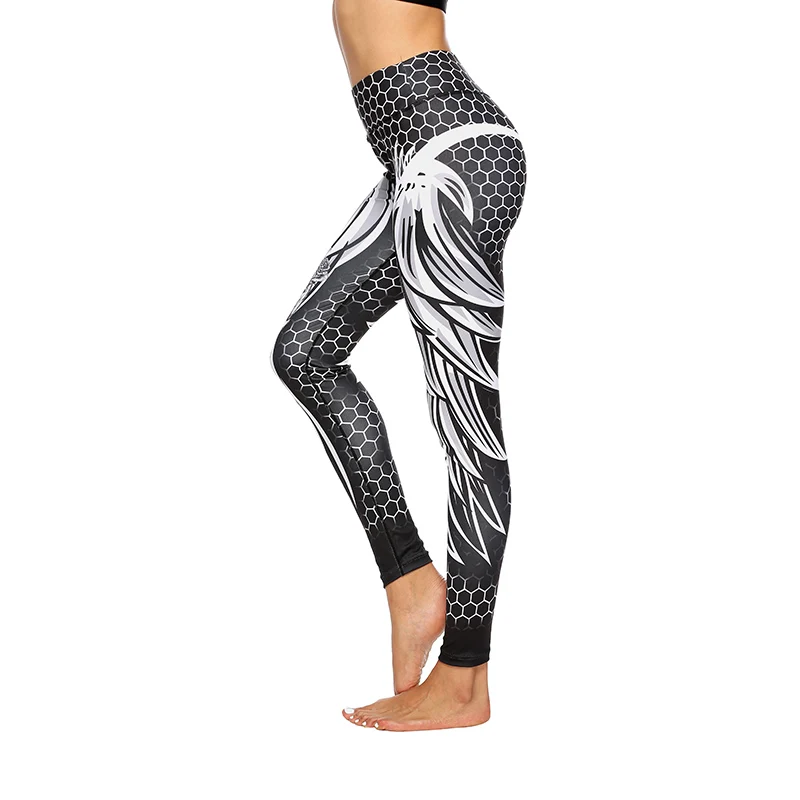 Женские леггинсы с высокой талией и 3D принтом штаны черепа Эластичные