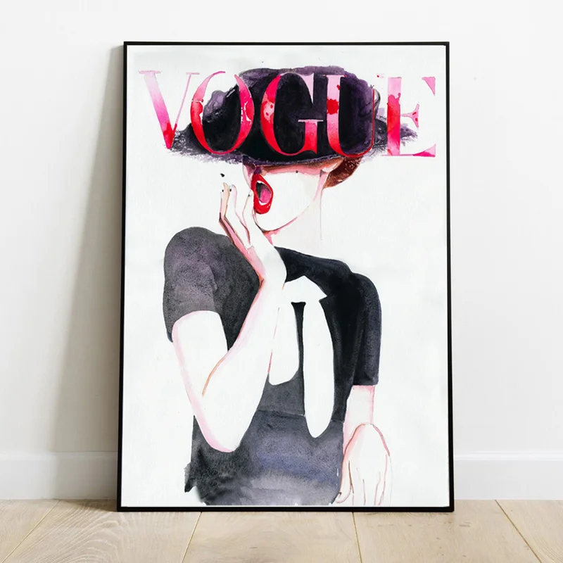 Модные Плакаты для девочек и женщин плакаты модные принты черная Картина на