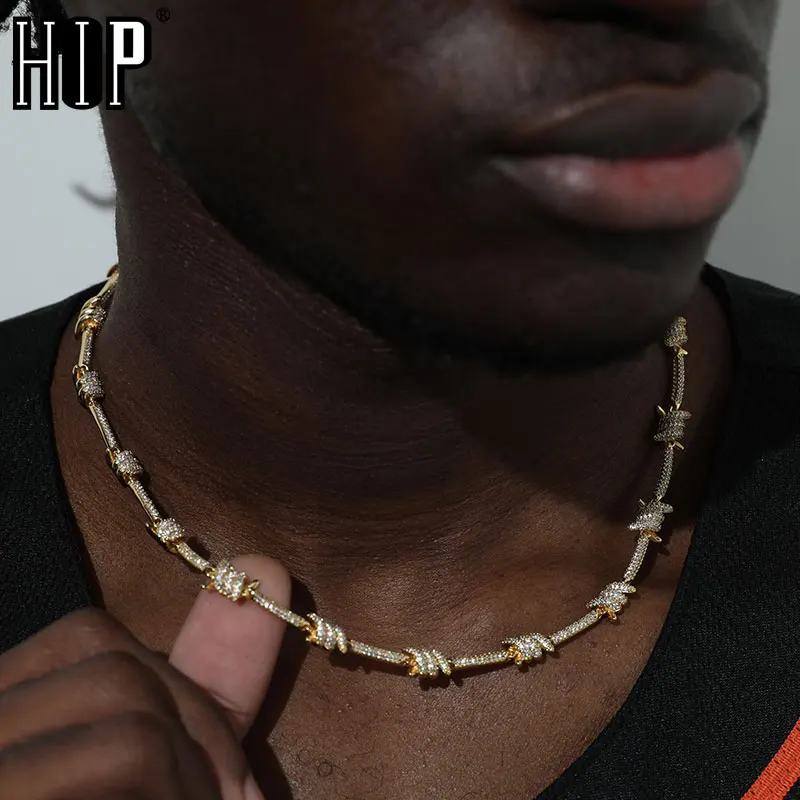 Хип-хоп 7 мм ледяной Bling AAA кубический цирконий спиральная цепочка на шею для