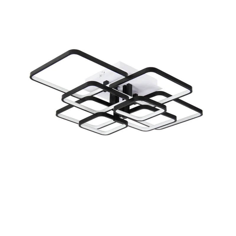 Okudo прямоугольник современных LED потолочные светильники для гостиной белый