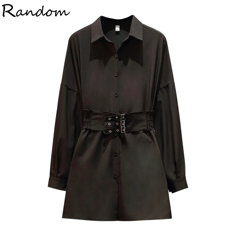 L 4XL женское черное офисное платье рубашка большого размера Осень 2020 поло с