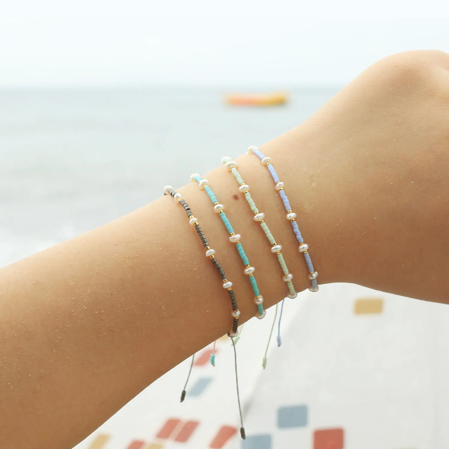 

KELITCH Natural Freshwater Pearls Miyuki Seed Beaded Bracelet Fashion Boho Strand Wrap Bangles Women Charm Bracelets Jewelry