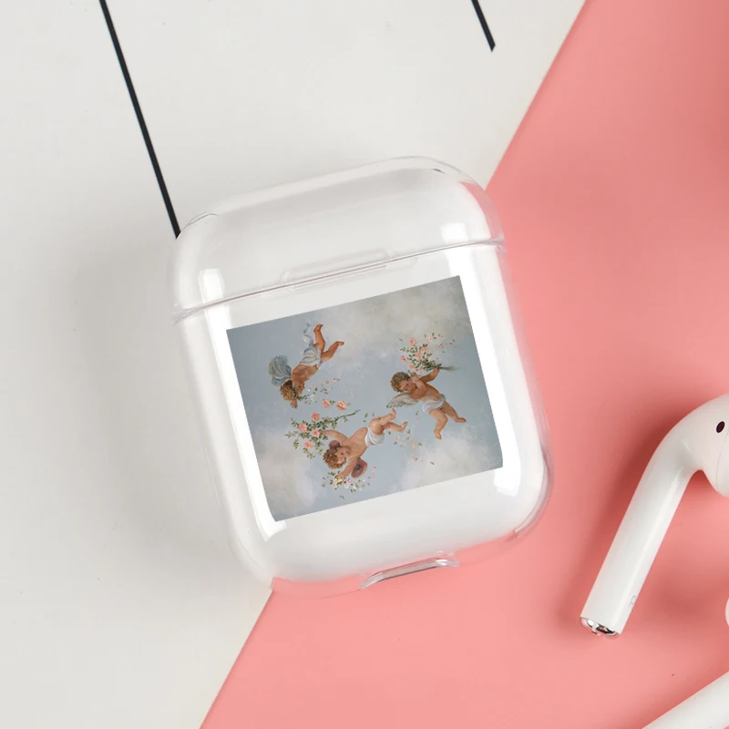 Мягкие милые наушники чехол для Apple airpods чехол Роскошный ангел ребенок прекрасный Air Pods чехол для Airpods 2 прозрачный, мягкий чехол