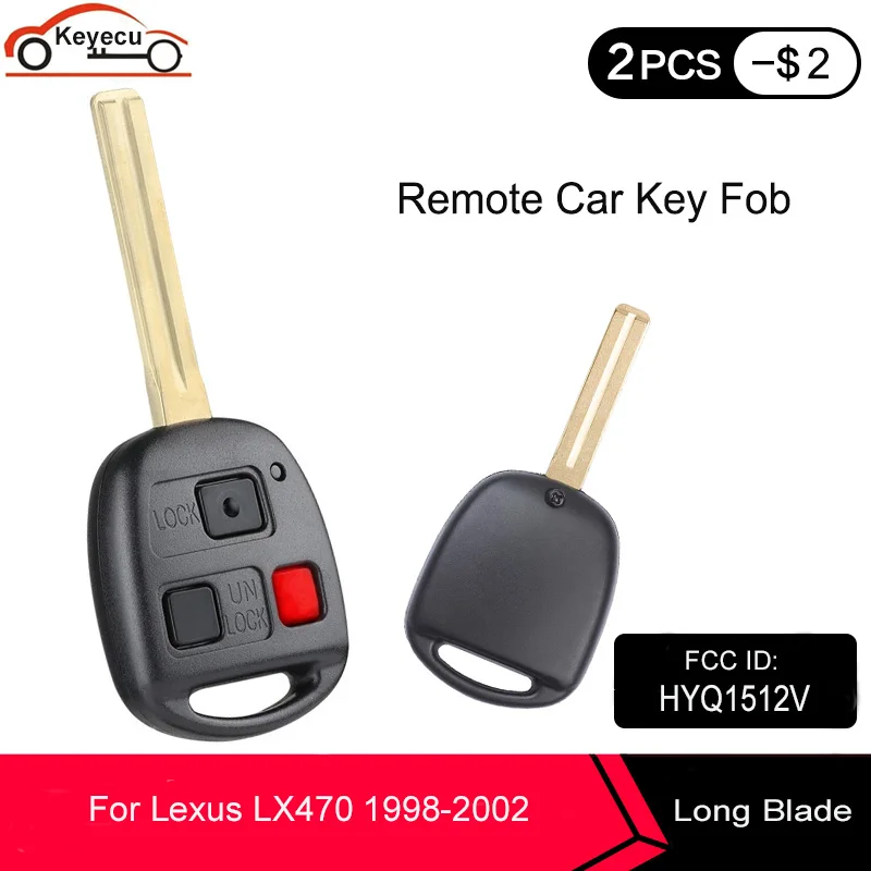KEYECU 2 шт./лот Новый дистанционный Автомобильный ключ 314 МГц 4C Чип для Lexus LX470 1998-2002 FCC