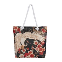 canvas shopping bags eco reusable foldable shoulder bag large handbag fabric cotton tote bag for women shopping bags