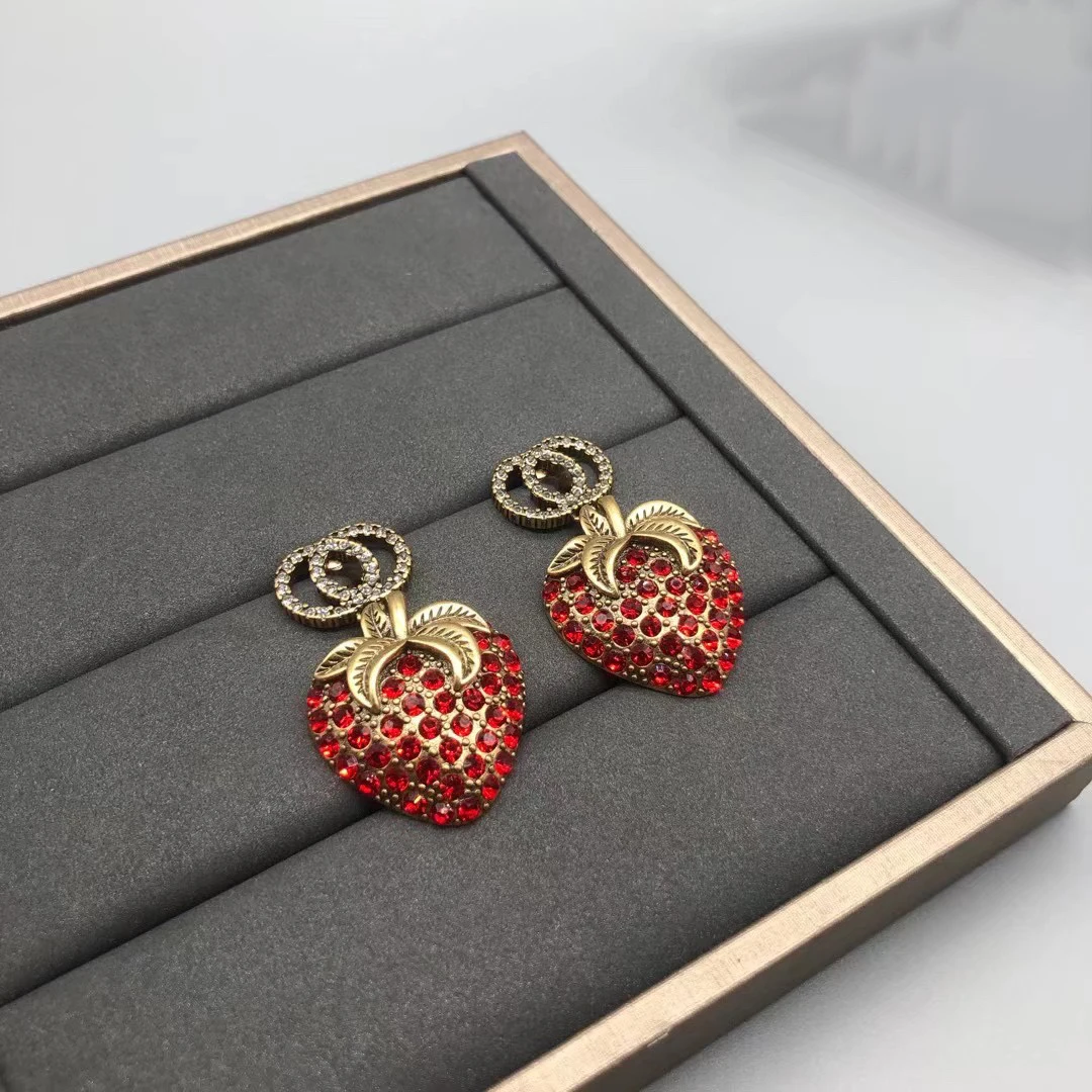 

2021 trending luxury brands retro zircon gold earrings men wedding womens earrings stud earrings couple 925 silver