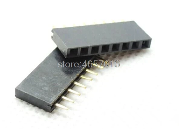 

500 шт., 2,54 мм, 1x8, 8-контактный позолоченный Однорядный прямой женский Фотофон