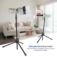 tripod floor stand adjustable foldable arm smartphones tablets stand holder bracket for 4 10 5 inch tablet phone iphone ipad