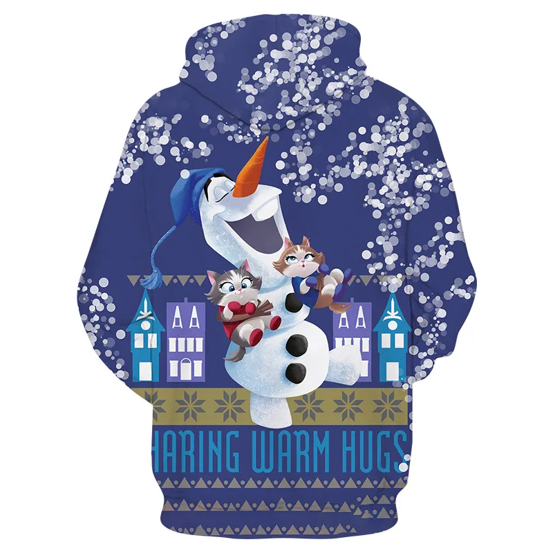 Детская толстовка с 3D принтом снеговика на Рождество зимняя для мальчиков и