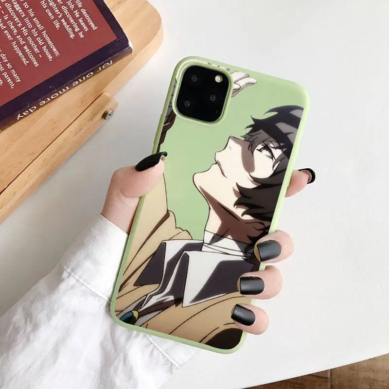 

bungou stray dogs Japan anime Phone Case Candy Color for iPhone 6 7 8 11 12 s mini pro X XS XR MAX Plus