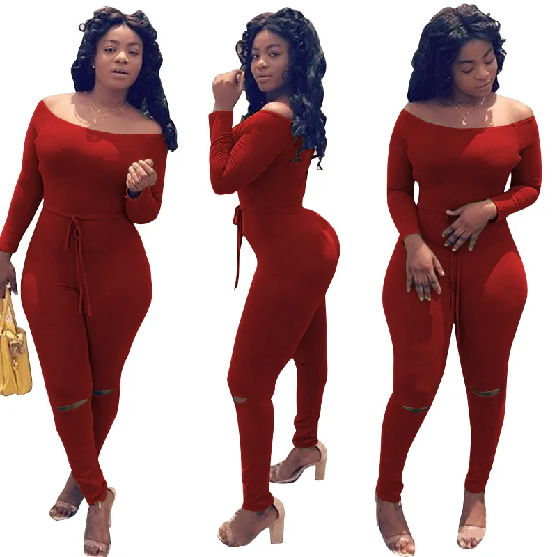 2020 летние женские комбинезоны с вырезом лодочкой и дырками уличные Сексуальные