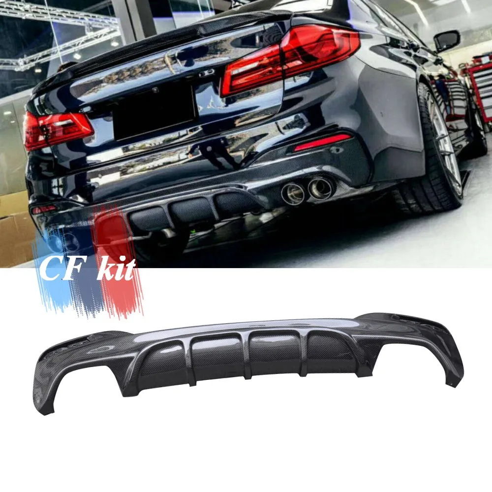 CF Kit Real Carbon Fiber Rear Diffuser Bumper Lip Splitter For BMW 5 Series G30 G31 M-TECH M Sport Package Car Styling |