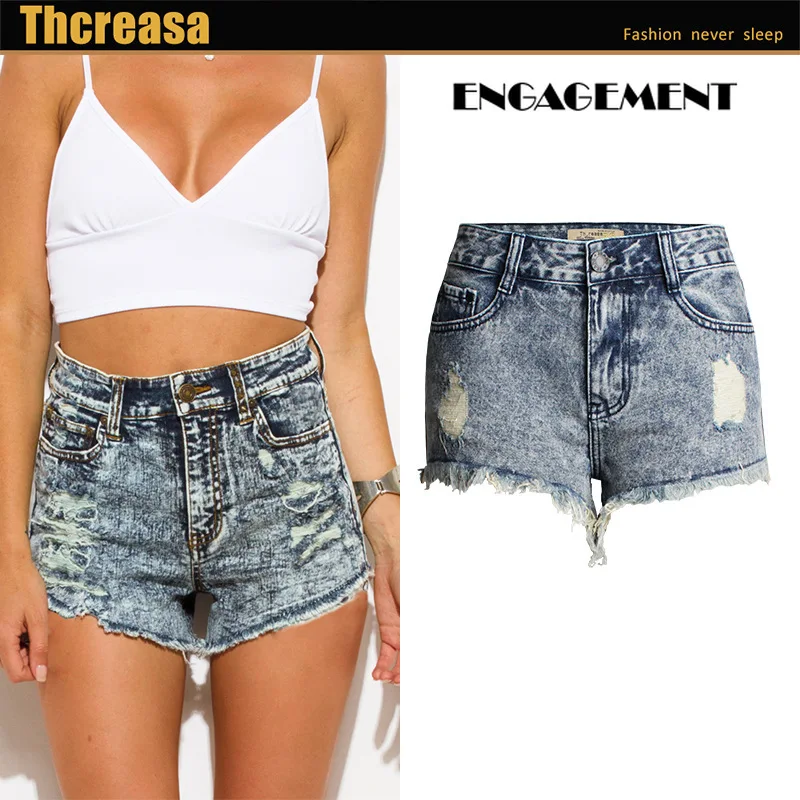 

ENGAGEMENT 2021 Trafaluc Za jeans with irregular cat whiskers high waist shorts hot pants pantalones cortos mujer jean shorts