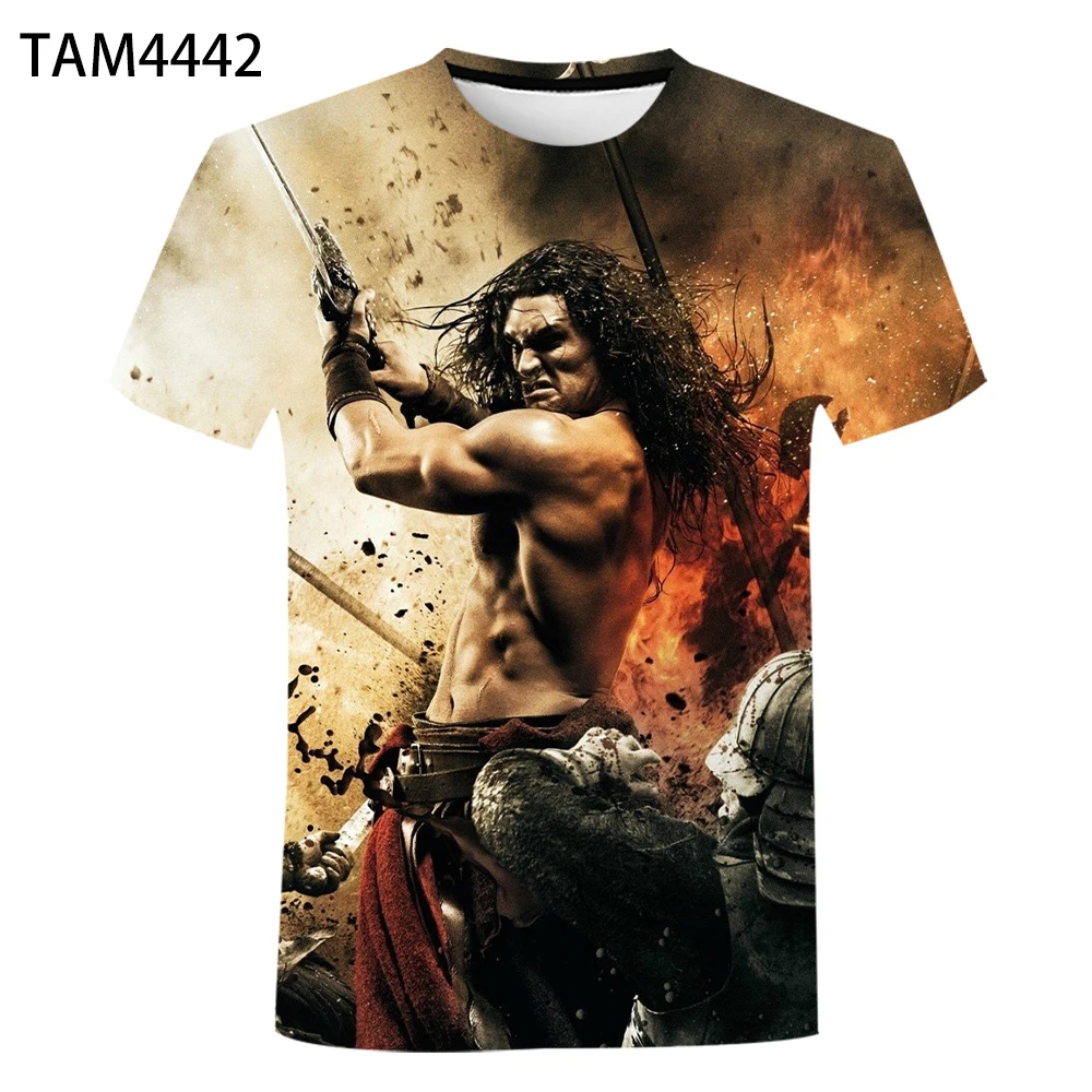 Универсальный модный топ с коротким рукавом Конан авантюрин 3D-принтом лето