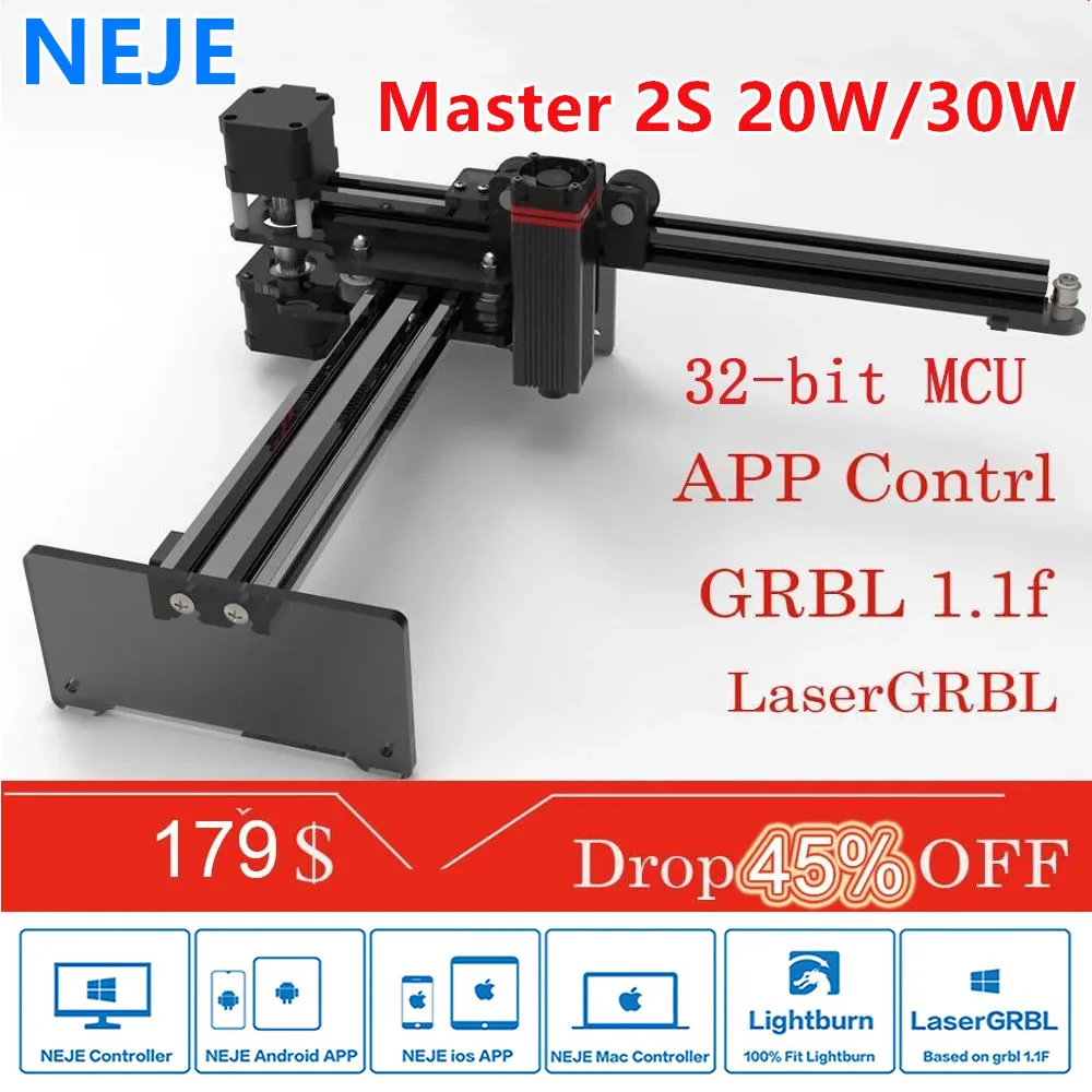 Лазерный гравировальный станок NEJE Laser Master 2S с 32 битной материнской платой 7 Вт 15 20
