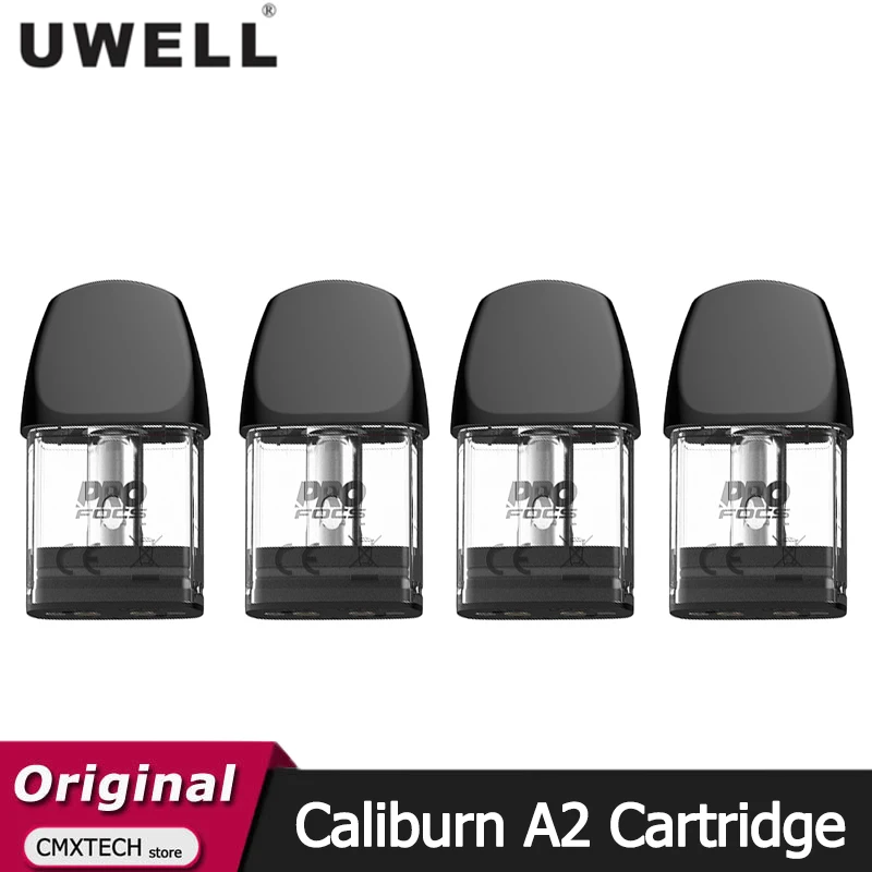 4 шт./лот оригинальный Uwell Caliburn A2 Pod 2 мл картридж бак без сетки-H 0 9 Ом катушка для