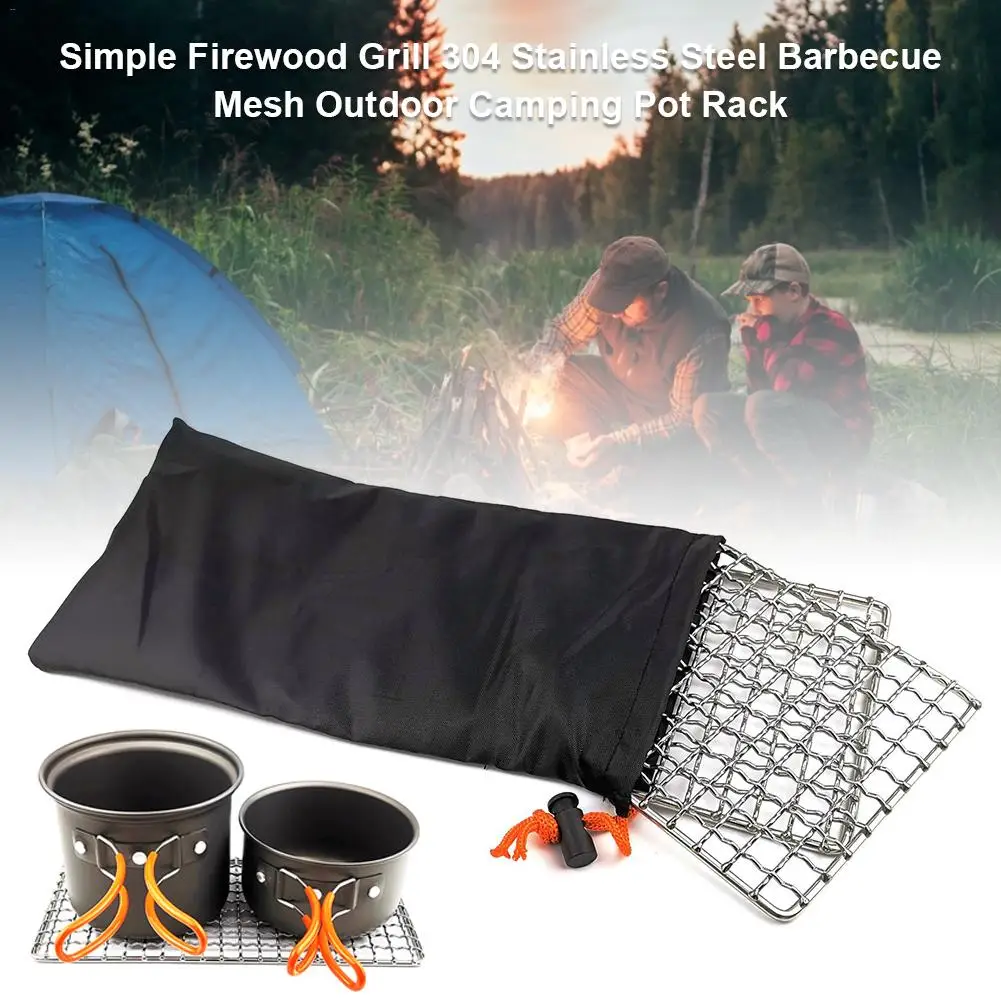 

Barbecue Grill Mat Stainless Steel Replacement Mesh Wire Net Non-stick Grilling Mesh Mat Outdoor Cooking Camping Pot Rack Set