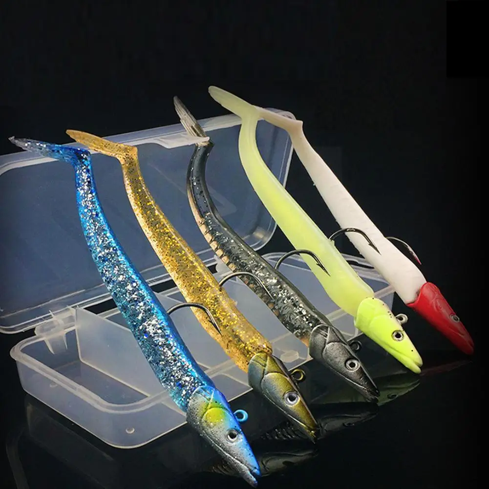 

Набор мягких приманок 5 шт./лот, 11 см, 22 г, с джиг, Мягкая приманка, потрясающая приманка для рыбалки на берегу и приманка для рыбалки на лодке, ...