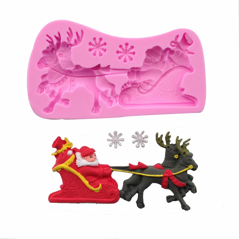 Рождественская силиконовая 3D форма инструменты для украшения тортов помадки