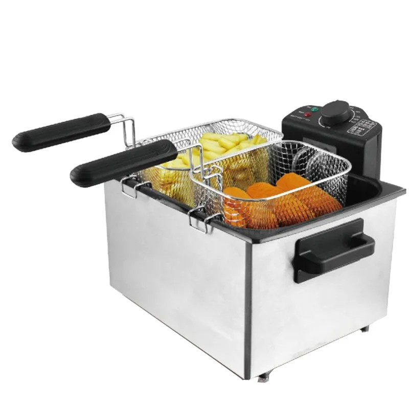 

Cross-Border Supply Commercial Frying Oven 5L Fried Fries Chicken Wings Frying Sootless Potato Tower Household Deep Frying Pan
