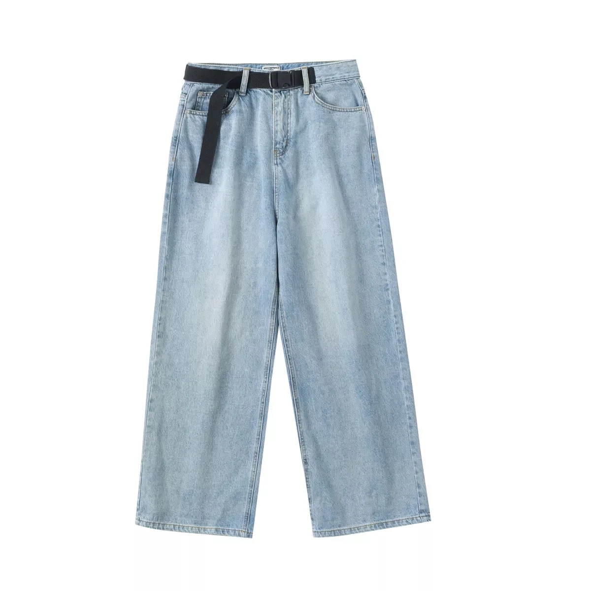 

2021Men's Fashion Wide Leg Pants Baggy Homme Biker Denim Trousers Classic Cargo Pocket Jeans Blue Daddy Casual Pants S-2XL