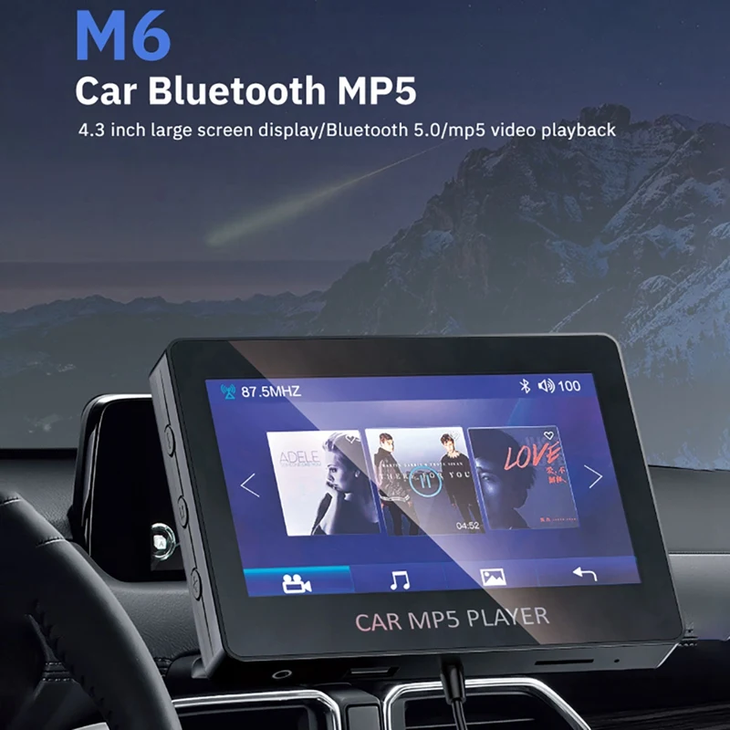 

Car MP5 Player Bluetooth 5.0 FM Transmitter Support TF U Disk Music Player Car Player Car Electronic for Cars M6
