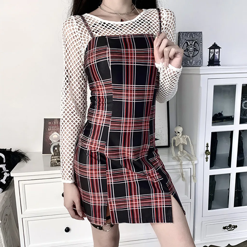 Женское платье без рукавов KANCOOLD мини-платье в стиле панк готика лето 20606 | Женская