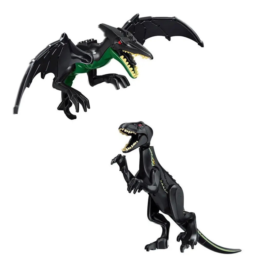 Большой строительный блок 21 см динозавр темный Птерозавр орнамент сборные