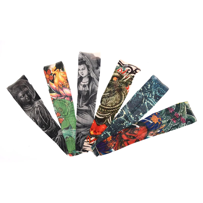 SAFENH анти солнце мужчины и женщины татуировки на руку рукава ногу высокая