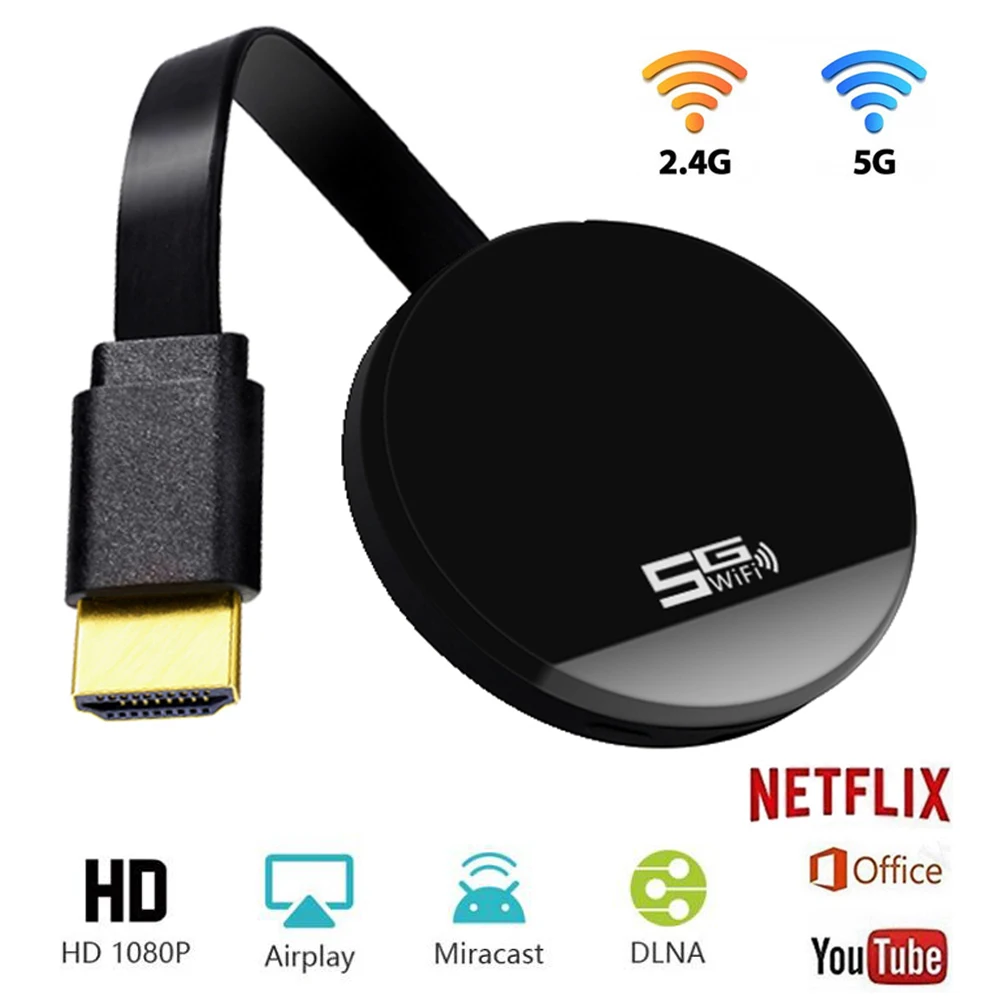 

5G ТВ палка Android донглов приемник HD Вай-Фай HDMI совместимых с 1080P Беспроводной Дисплей приемник Dual Core видео адаптер для обмена потоковыми мульт...