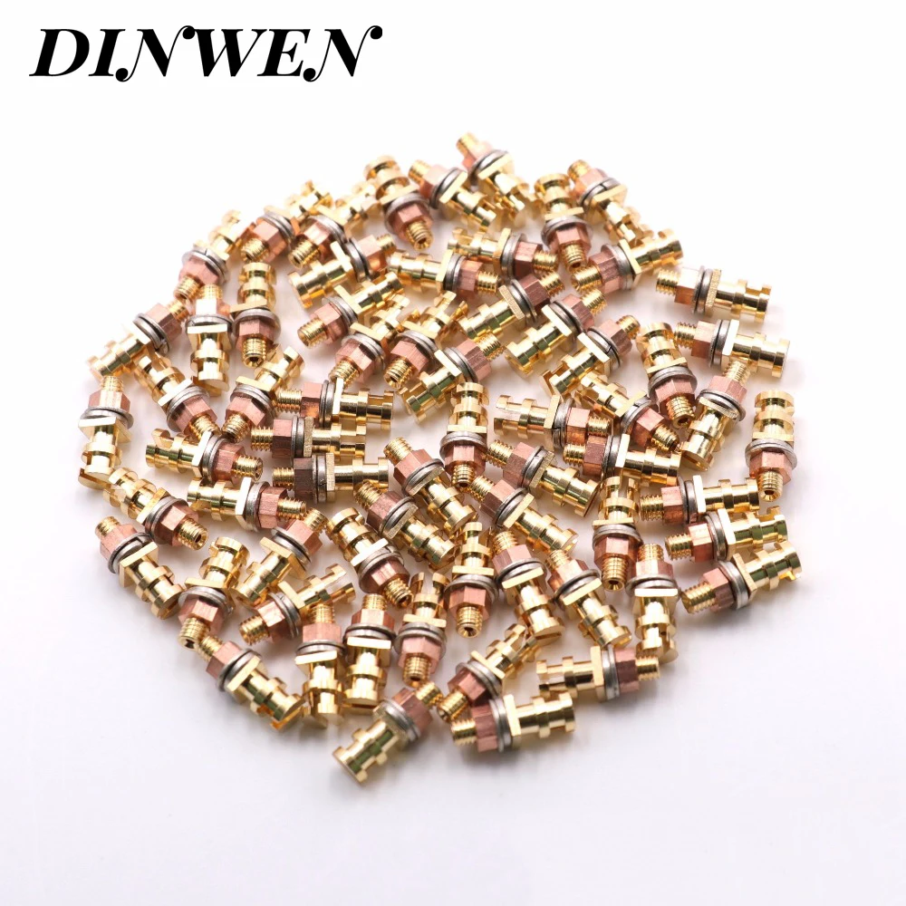 Позолоченный обработанный латунный наконечник клеммный для Hi Fi турельная плата