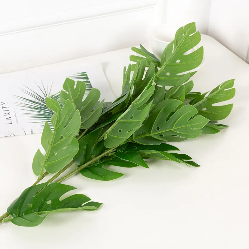 90 см 17 голов Monstera тропические листья Laege искусственные ветки деревьев зеленые