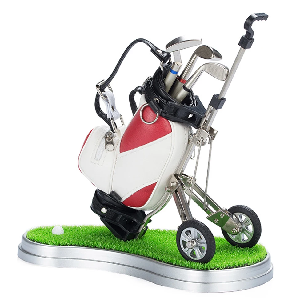 

Coworker With Holder Clubs Christmas Lawn Base Golfer Souvenirs Birthday Gift Golf Pen Set Office Desk Decoration Sign