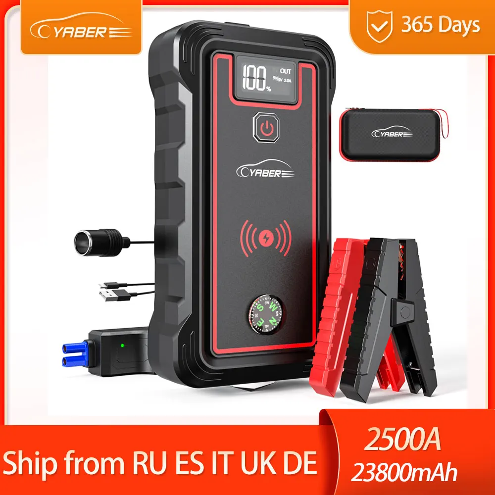 Пусковое устройство YABER для автомобильного аккумулятора портативное зарядное