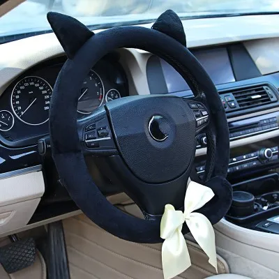 Чехол на руль hello kitty Автомобильные аксессуары короткий плюшевый теплый зимний чехол на руль для женщин ручка