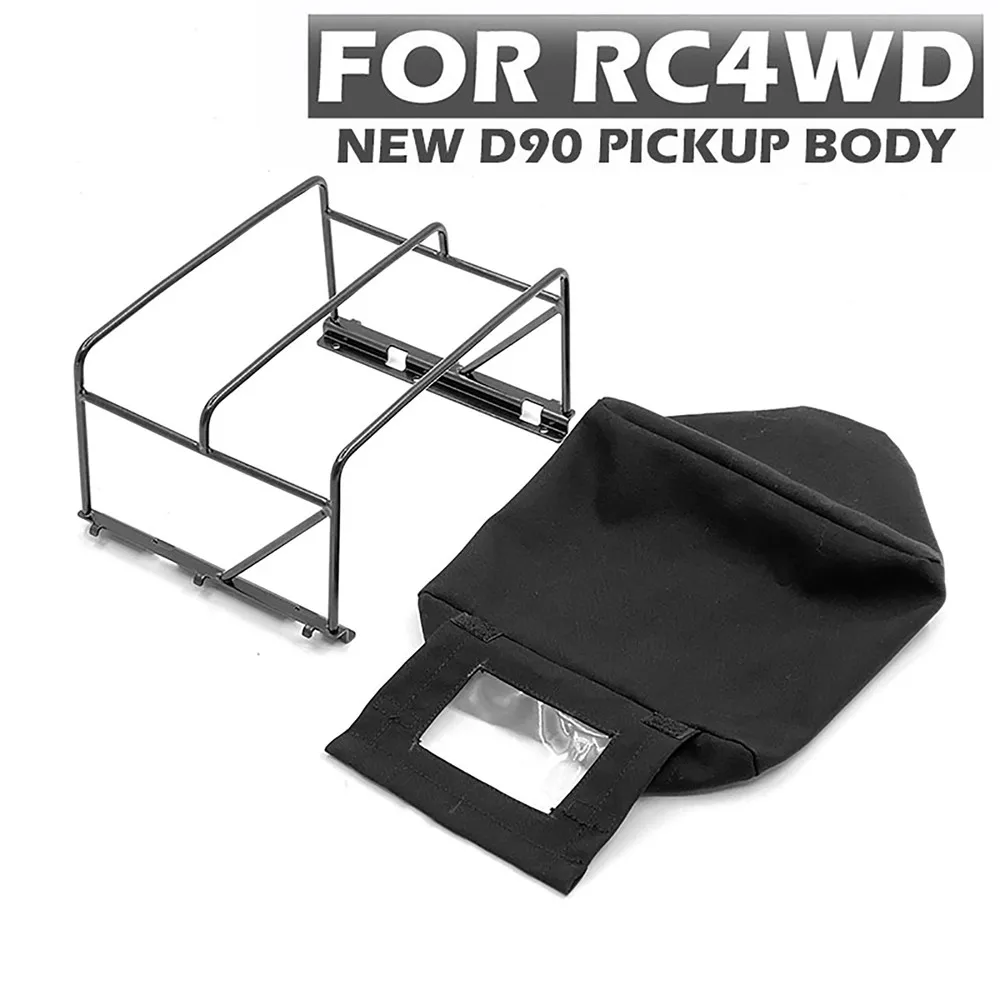 RC Car Rear Bracket Shelf Metal Frame with Black/Khaki Tarpaulin for RC4WD New 2015 D90 Pickup Truck Shell Decoration Parts