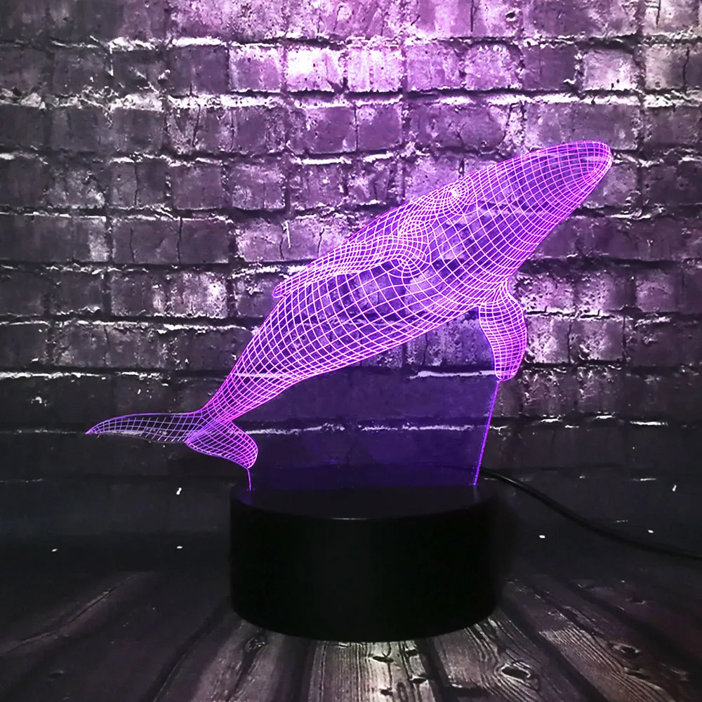 Новинка 2017 детская игрушка на день 3D светодиодная USB лампа подводный мир рыба Кит