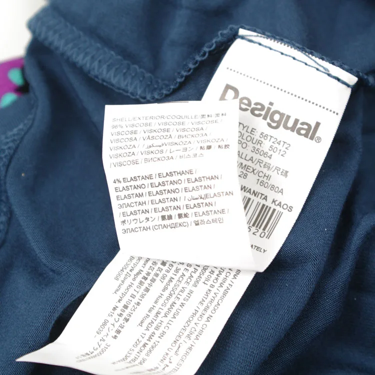 DESIGUAL Испания Deg стиль мульти Тип эластичный с длинными рукавами один воротник трикотаж джерси свитер
