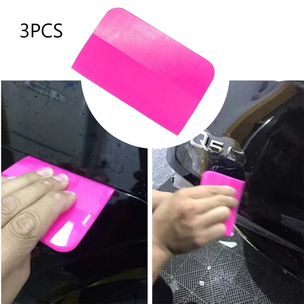 

3pcs Car Paint Protective Film Squeegee Phosphor Soft TPU Rubber Squeegee Auto Car Carbon Fiber Vinyl Film Wrapping Tools Set