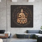 Винтажная коричневая статуя Будды, холст, настенные картины, религиозные плакаты и принты, Современная Настенная картина для домашнего декора