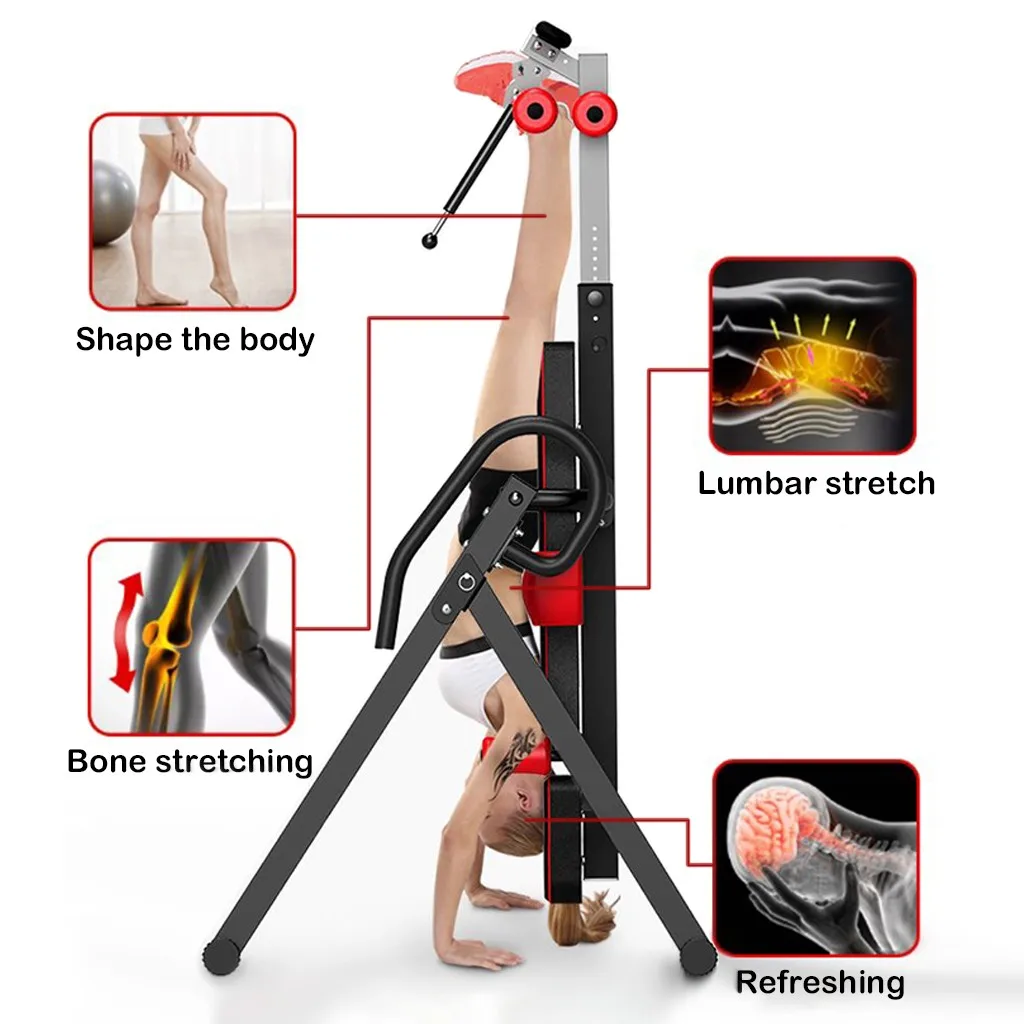 

Heavy Duty Gravity Inversion Table Foldable Back Neck Pain Exercise Therapy Bench Home Gym Body Sculpture Fitness Equipment
